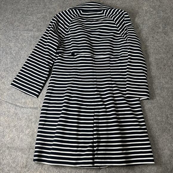 CAbi Trench Coat Women's XS Maritime Blue Navy Striped Long Jacket #5151 - Picture 4 of 6